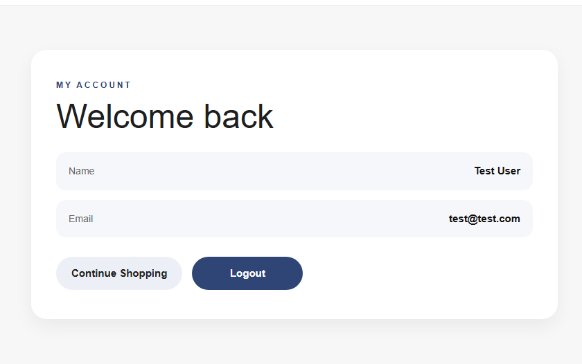 Account page