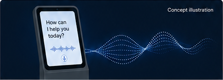 Concept illustration of a voice-enabled concierge kiosk