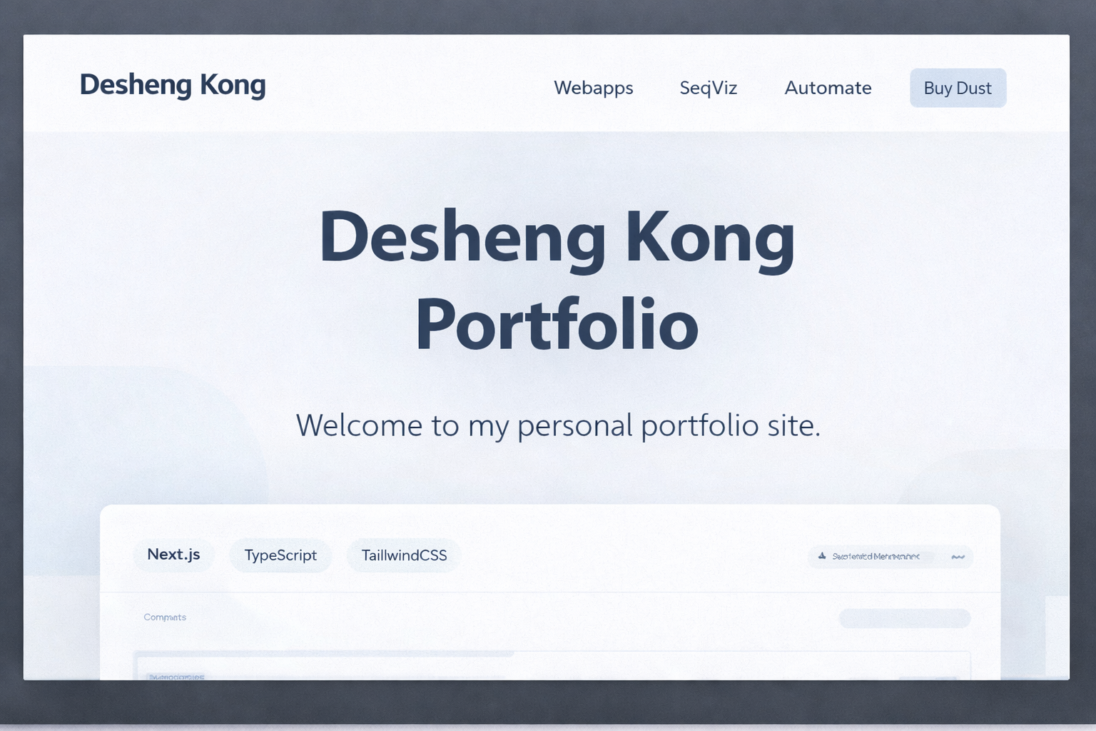 Portfolio (This Site) project visual